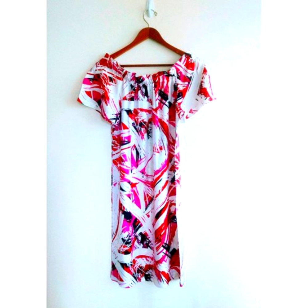 Ellavie Anthropologie Silk Geometric Midi Dress Size 6